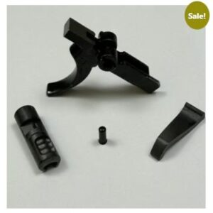 Component layout of the 3-Position AR trigger accessory kit, showing precision parts and non-serialized upgrade design.